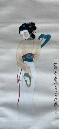 張大千画美人図