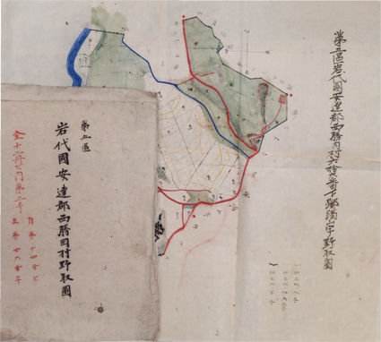 岩代国安達郡西勝田村野取図