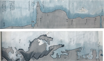 浪花大湊ヨリ大江戸迄運送渡海船行路図