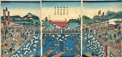 神田昌平橋模様換掛替　目鏡橋要路光景之真図