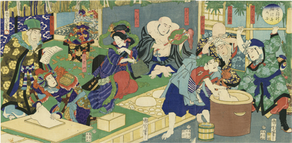 七福神餅つきの図