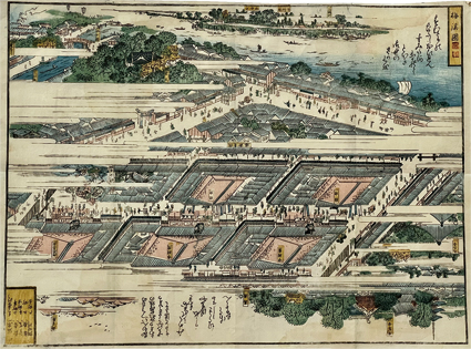 東都新開 三芝居繁昌之図
