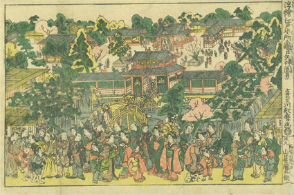 浮絵江戸本所亀戸天神図景