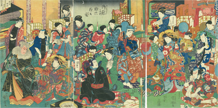 御慰子供助六狂言之図