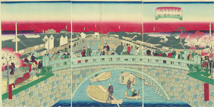 東京浅草石橋ヨリ　神田川柳橋之図